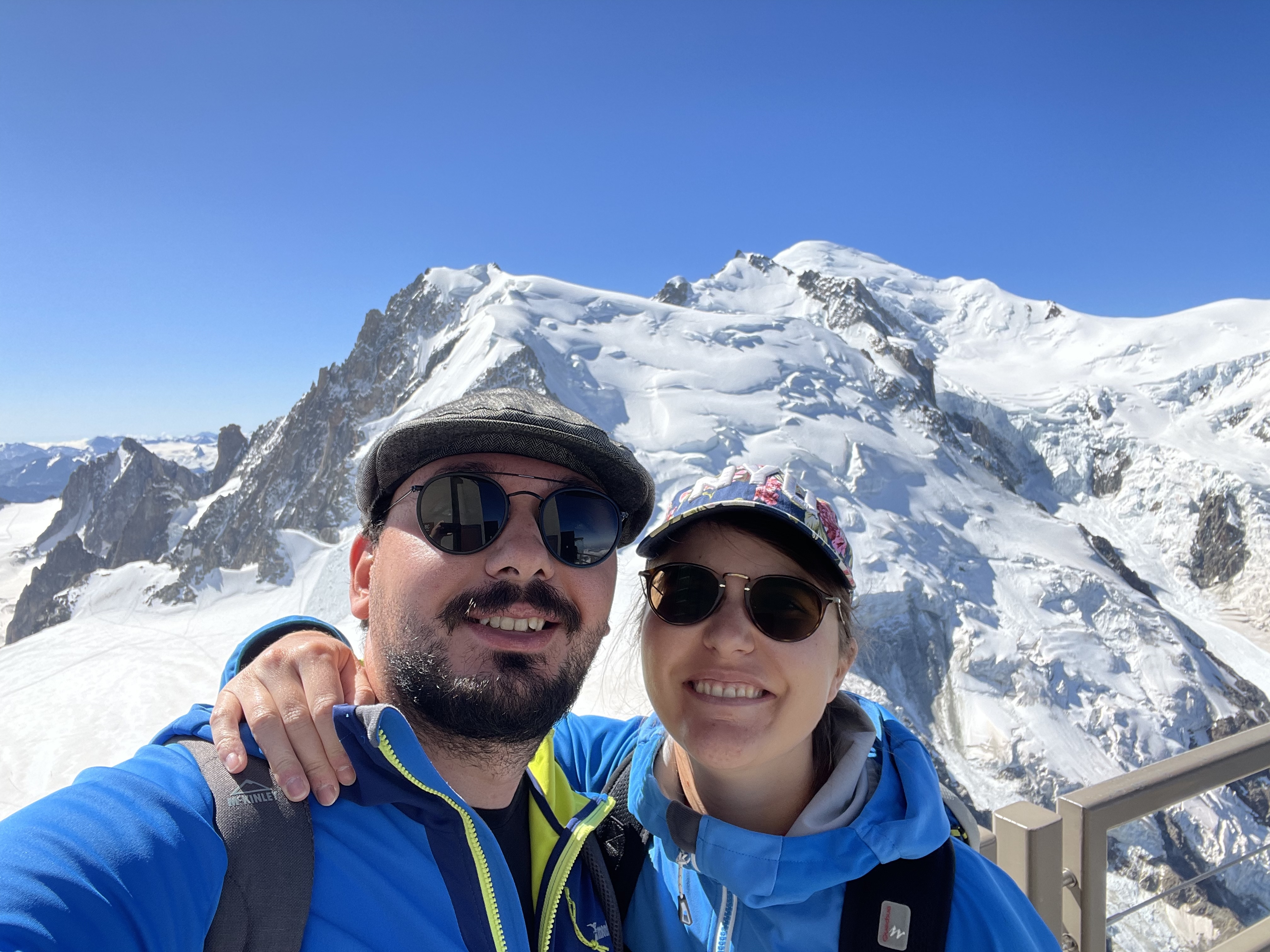 Me and my wife doing alpinism juste below the Mont Blanc